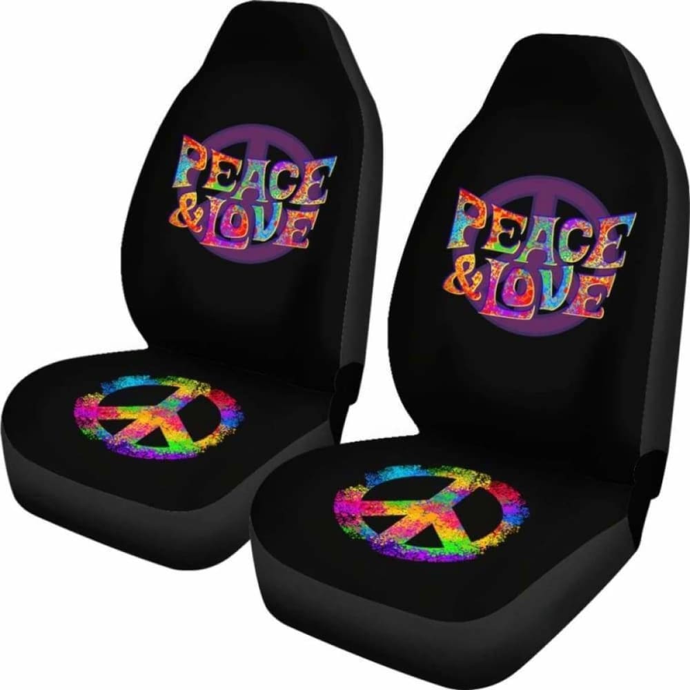 Colorful Peace & Love Car Seat Covers