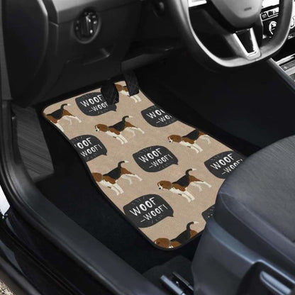 Beagle Pattern Front And Back Car Mats