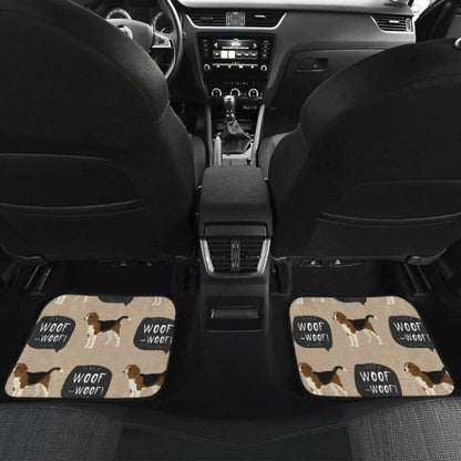 Beagle Pattern Front And Back Car Mats