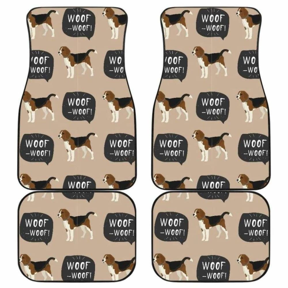 Beagle Pattern Front And Back Car Mats