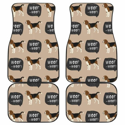 Beagle Pattern Front And Back Car Mats