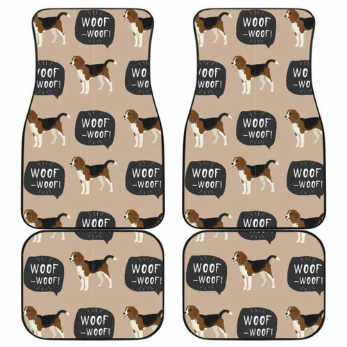 Beagle Pattern Front And Back Car Mats