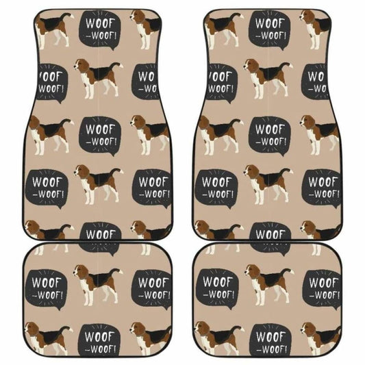 Beagle Pattern Front And Back Car Mats