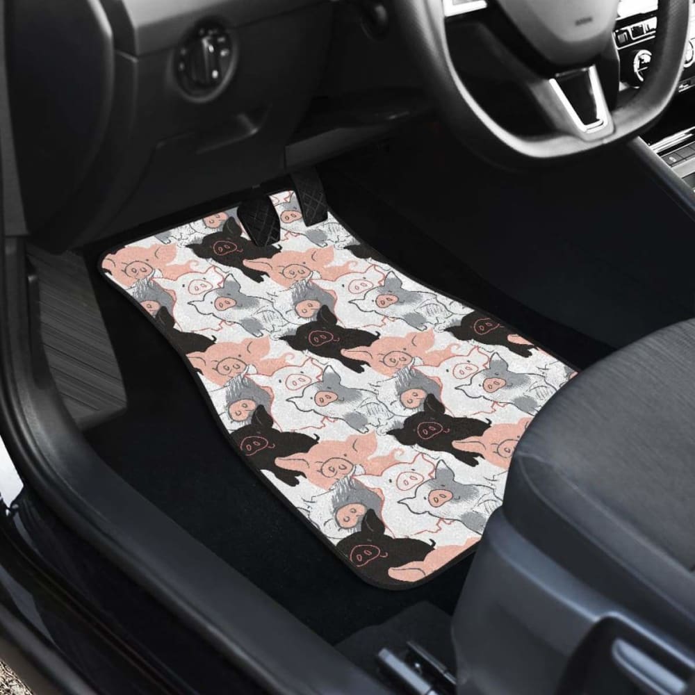 Pig Pattern Print Design  Front And Back Car Mats