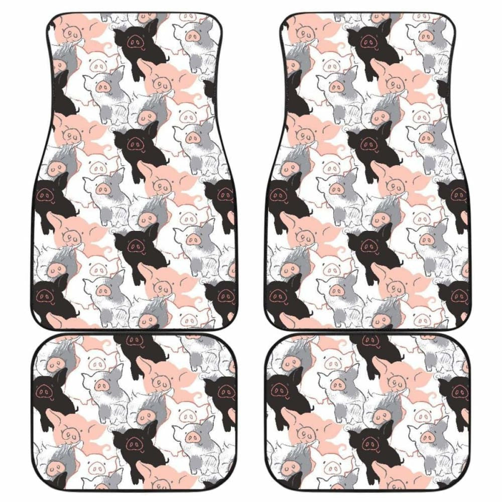 Pig Pattern Print Design  Front And Back Car Mats