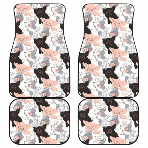 Pig Pattern Print Design  Front And Back Car Mats