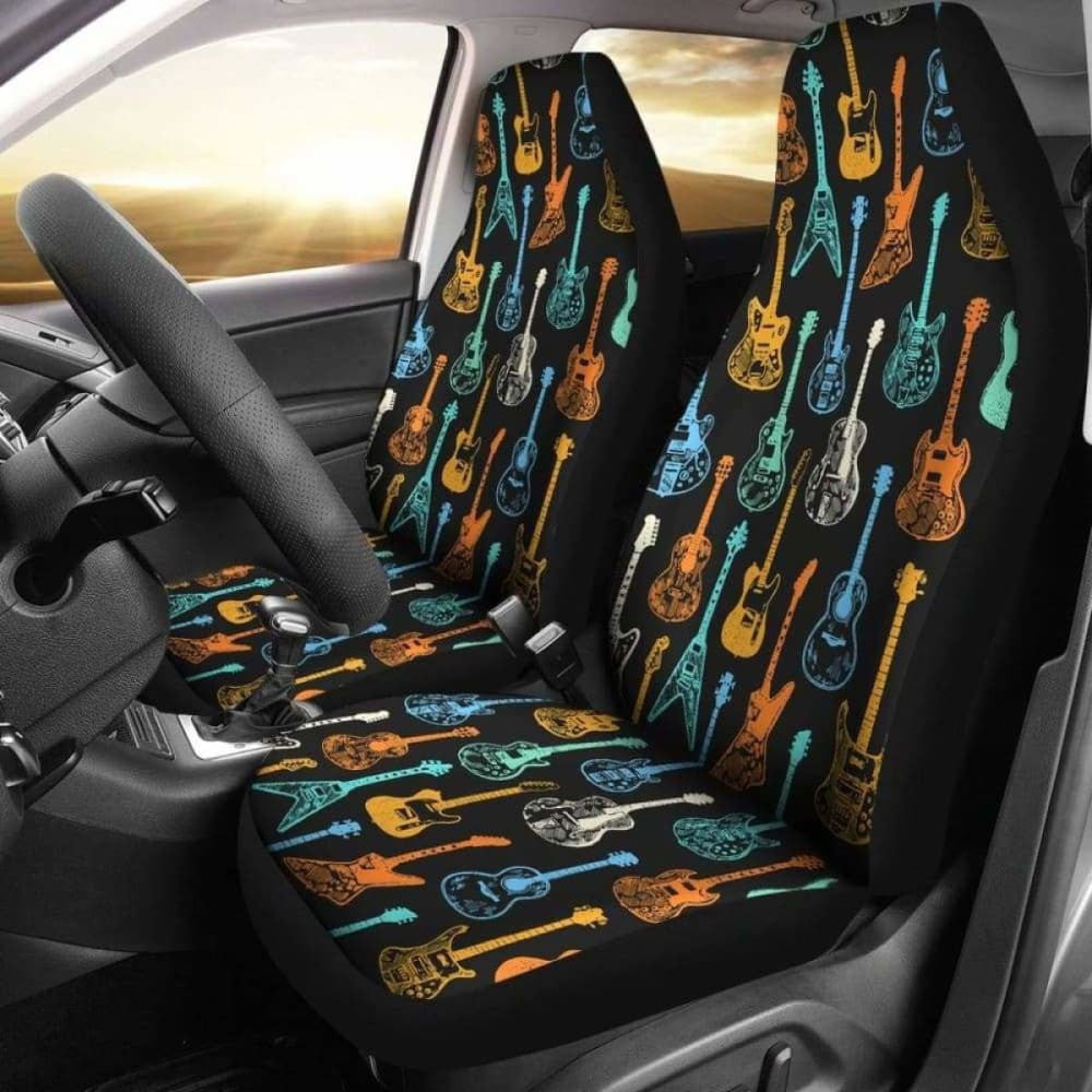 Colorful Guitars Pattern Car Seat Covers