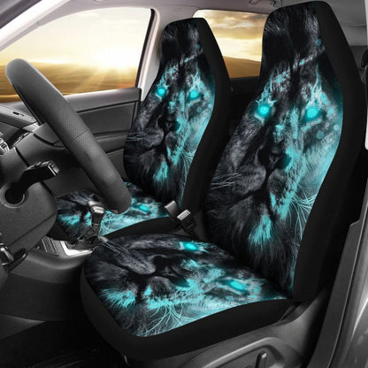 Thunder Lightning Blue Eyes Lion Car Seat Covers