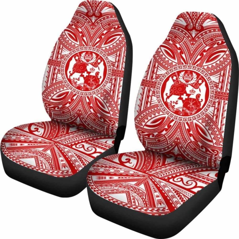 Tonga Car Seat Cover - Tonga Coat Of Arms Polynesian Flag Color