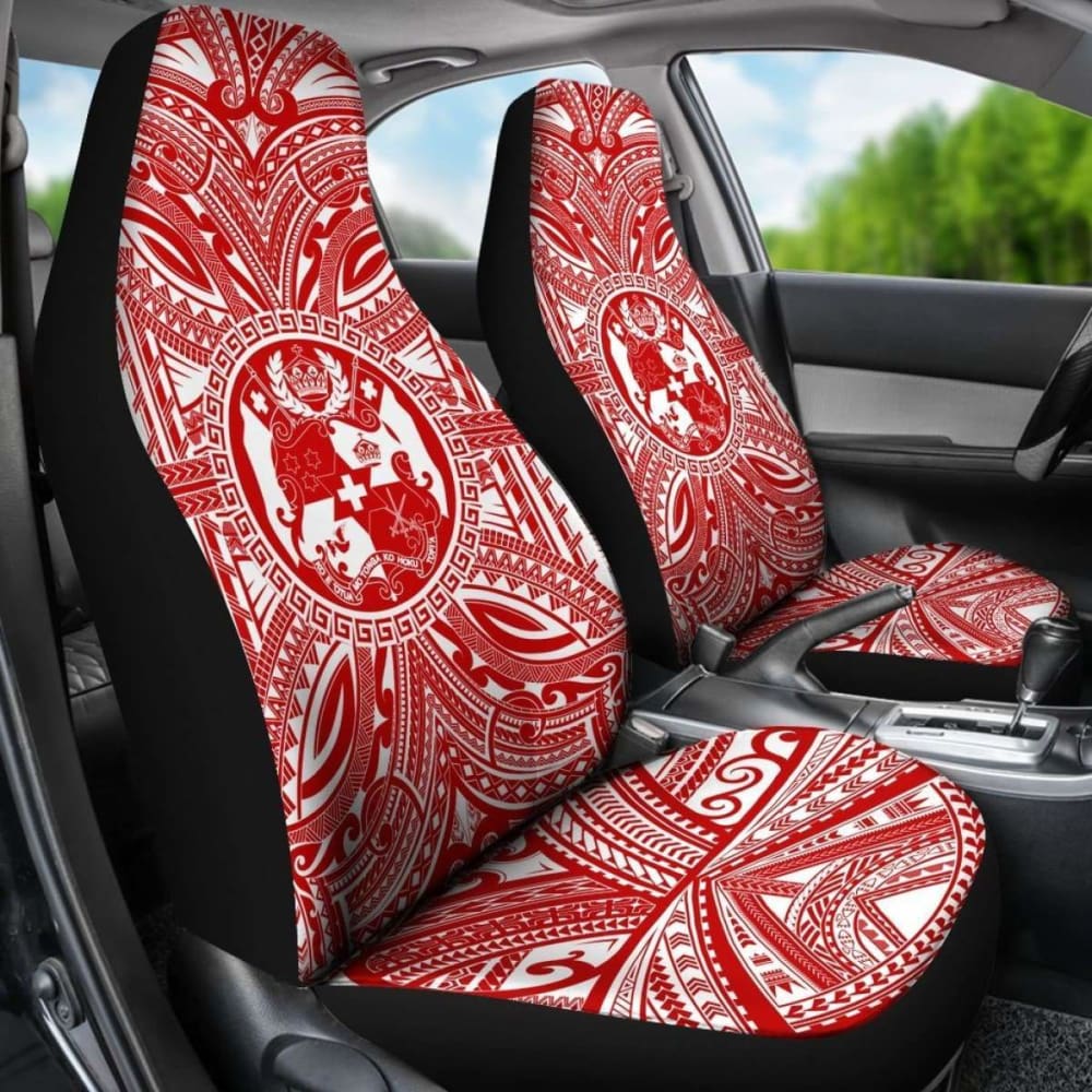 Tonga Car Seat Cover - Tonga Coat Of Arms Polynesian Flag Color