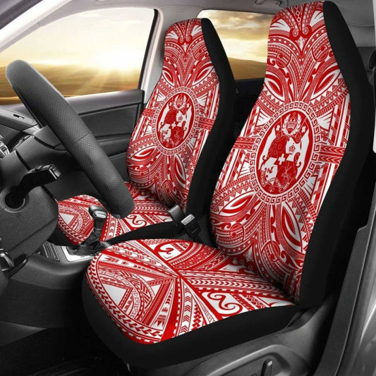 Tonga Car Seat Cover - Tonga Coat Of Arms Polynesian Flag Color