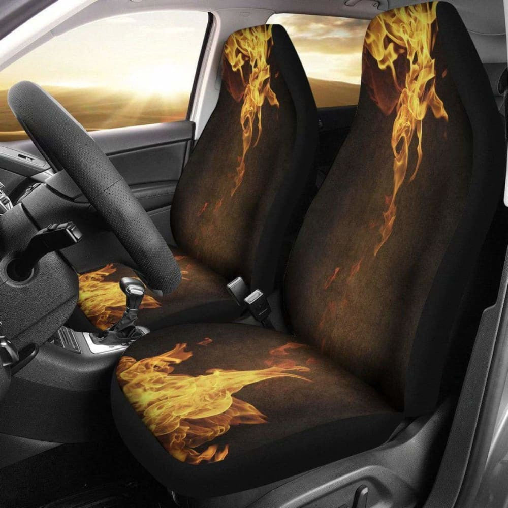 Orange Flames Design Seat Covers
