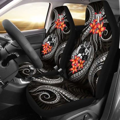 Tonga Polynesian Car Seat Covers - White Plumeria -