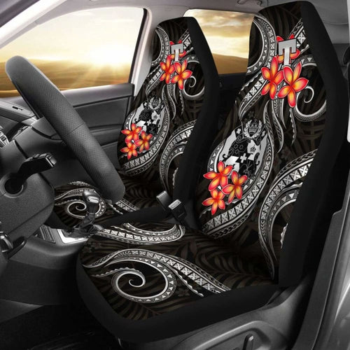 Tonga Polynesian Car Seat Covers - White Plumeria -