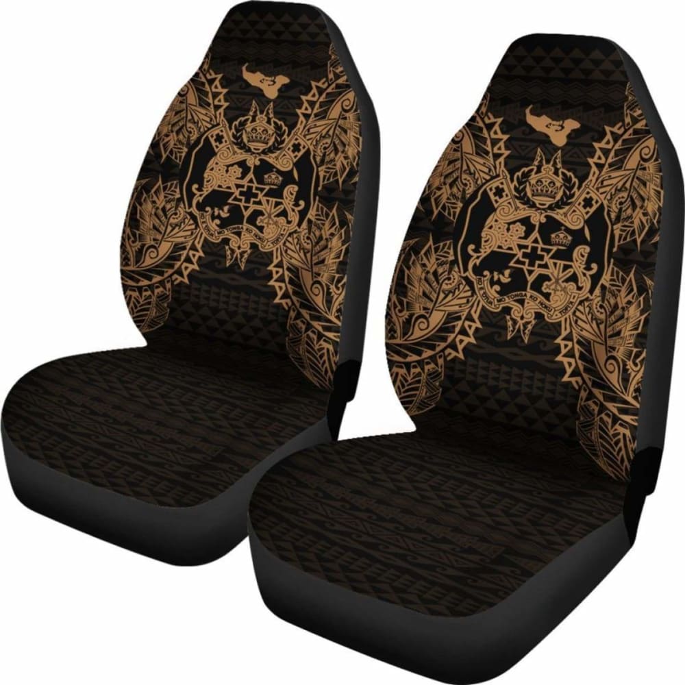 Tonga Polynesia Car Seat Cover Map Gold