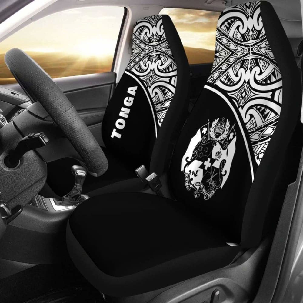 Tonga Polynesian Car Seat Covers - Black Curve -