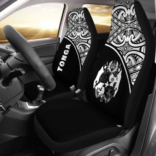 Tonga Polynesian Car Seat Covers - Black Curve -