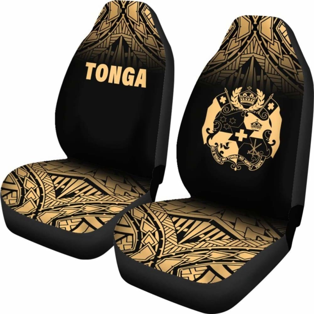 Tonga Polynesian Car Seat Covers - Gold Fog -