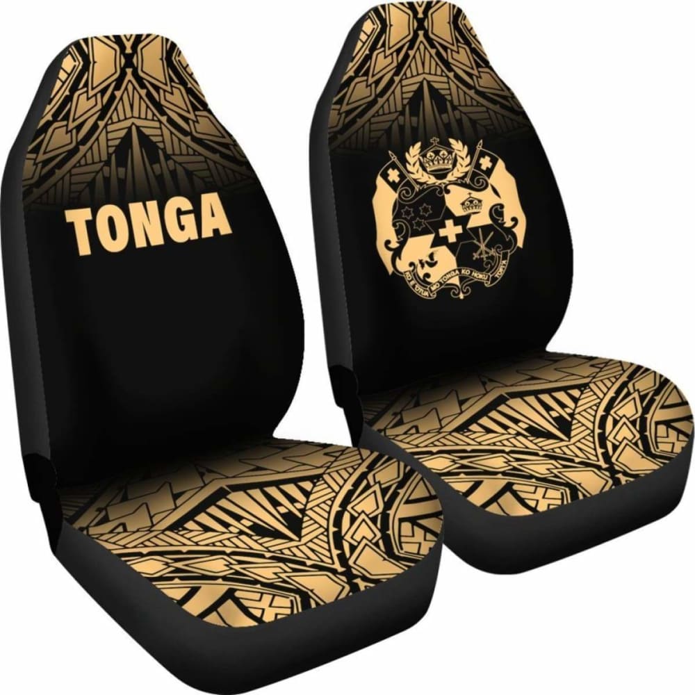 Tonga Polynesian Car Seat Covers - Gold Fog -