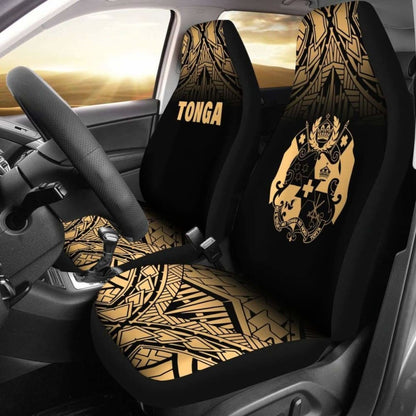 Tonga Polynesian Car Seat Covers - Gold Fog -