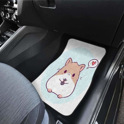 Cute Hamster Chibi In White Theme Car Floor Mats