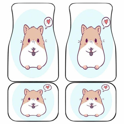 Cute Hamster Chibi In White Theme Car Floor Mats
