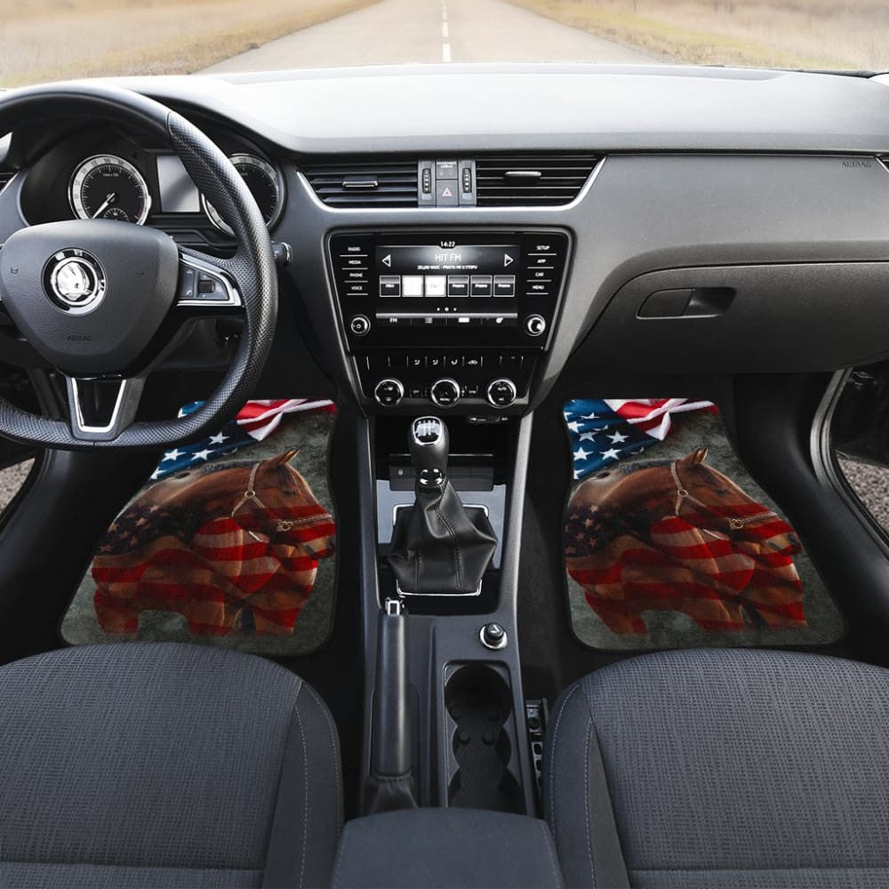 American Flag Wild Big Horse All Protective Car Floor Mats