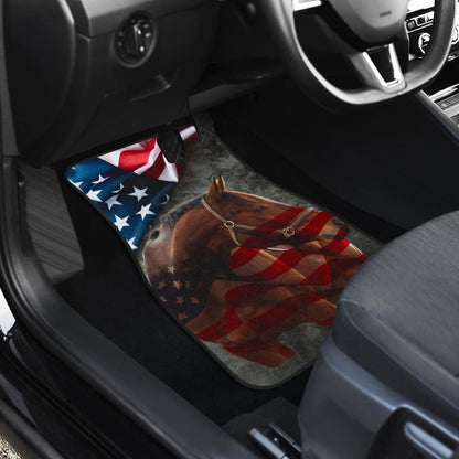 American Flag Wild Big Horse All Protective Car Floor Mats
