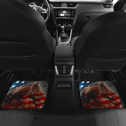 American Flag Wild Big Horse All Protective Car Floor Mats