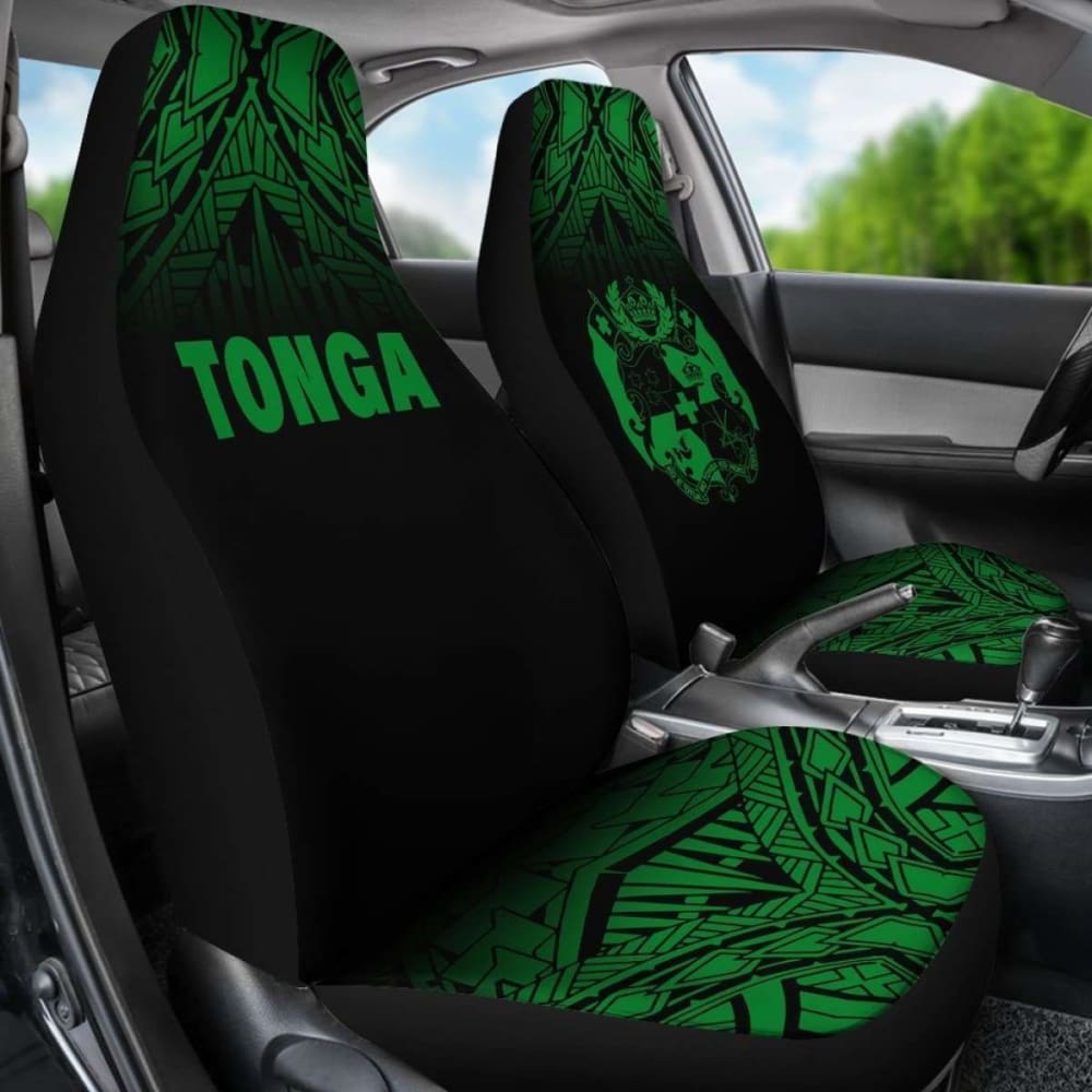 Tonga Polynesian Car Seat Covers - Green Fog -