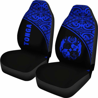 Tonga Polynesian Car Seat Covers - Blue Curve -