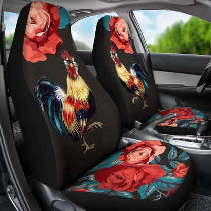 Rooster Rose Car Seat Covers