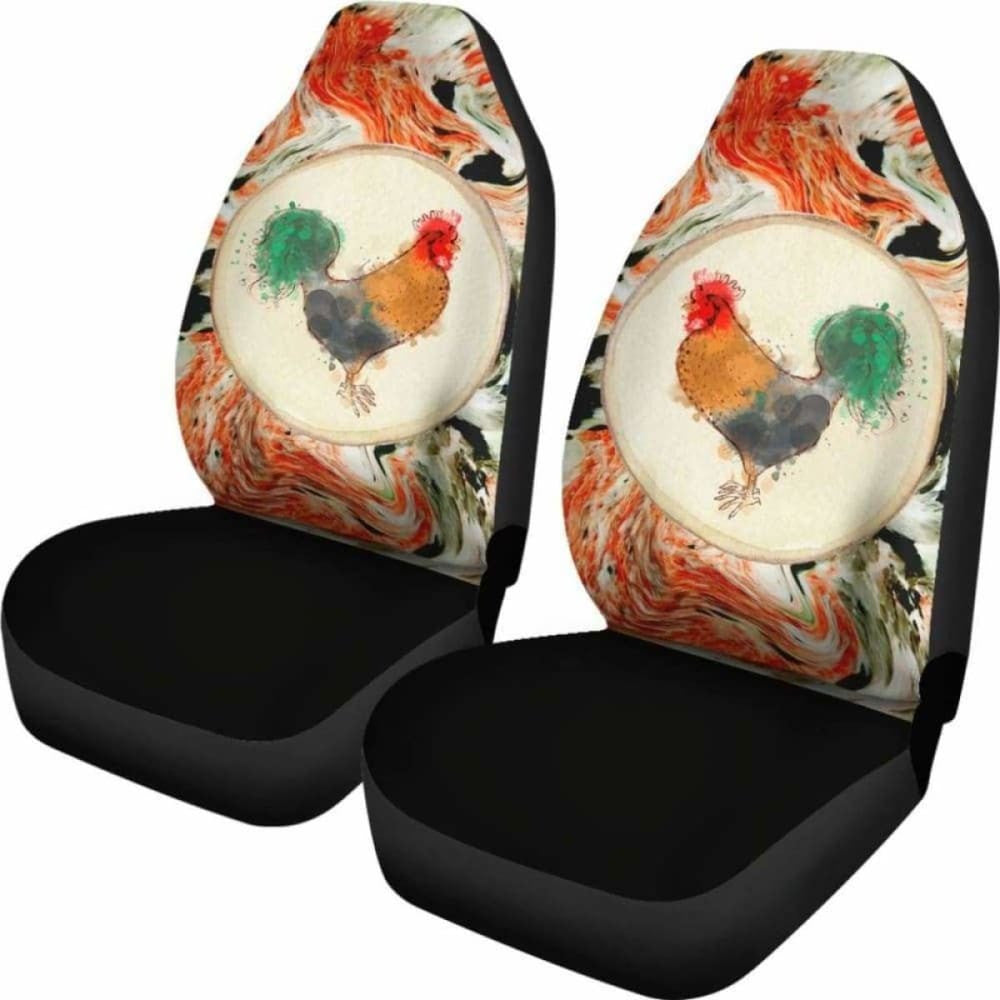 Pastel Chicken Custom Car Seat Covers