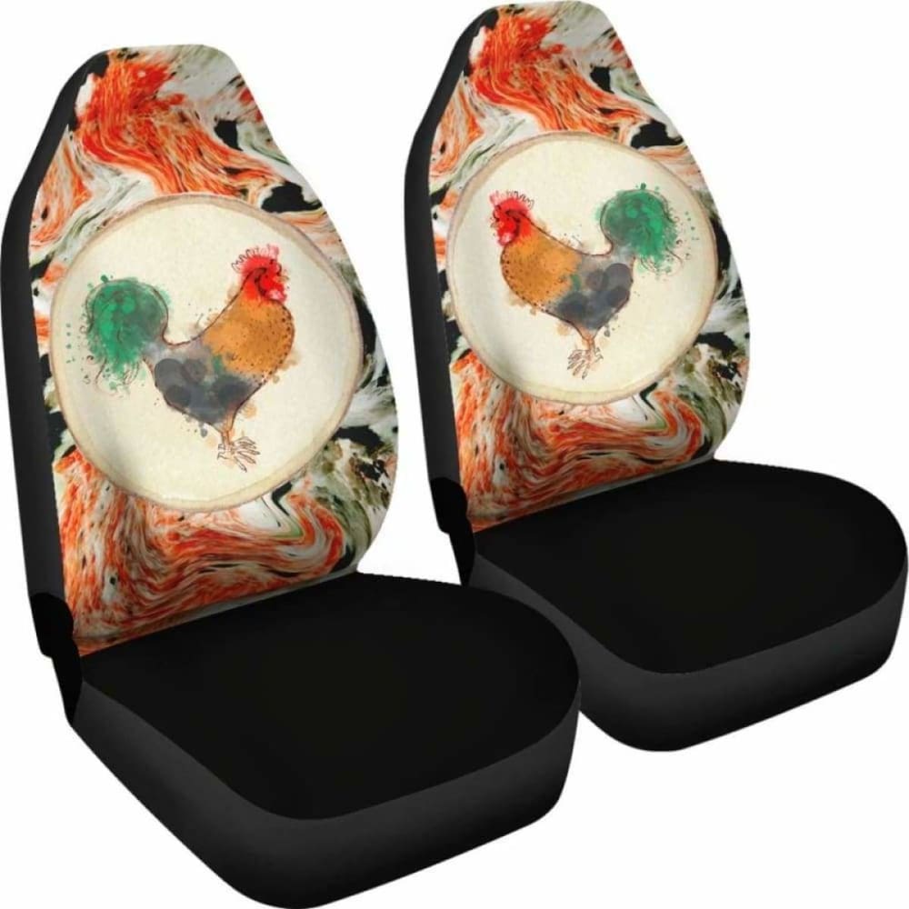 Pastel Chicken Custom Car Seat Covers