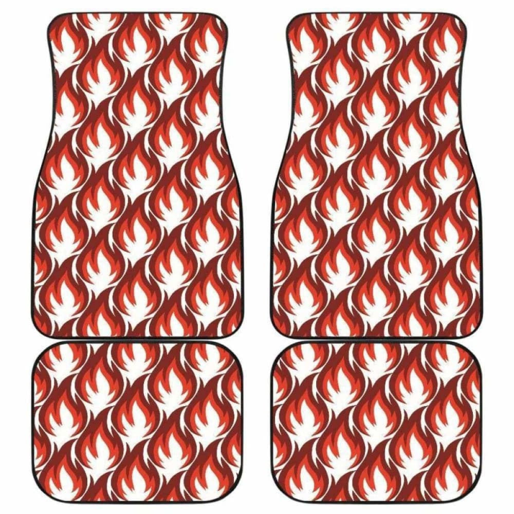 Fire Flame Symbol Design Pattern Front And Back Car Mats
