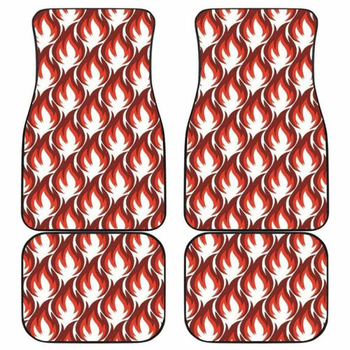 Fire Flame Symbol Design Pattern Front And Back Car Mats