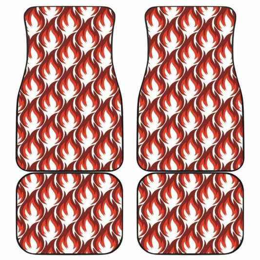 Fire Flame Symbol Design Pattern Front And Back Car Mats