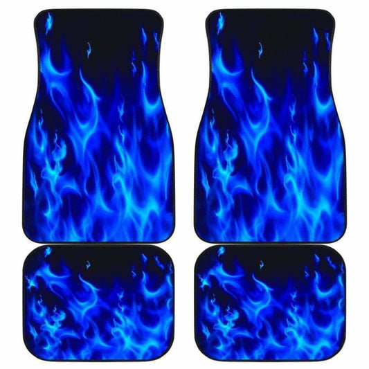 Blue Flames Floor Mats Full Set Of