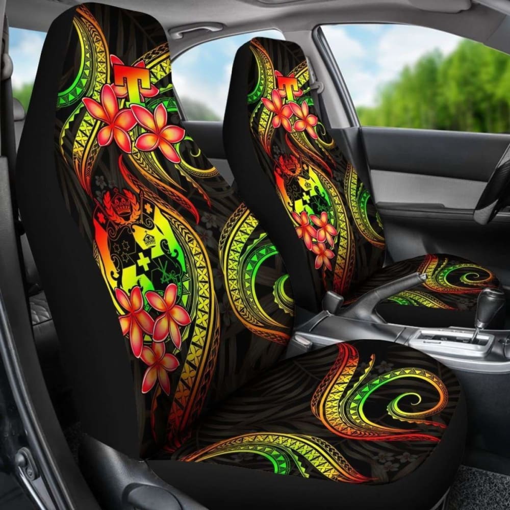Tonga Polynesian Car Seat Covers - Reggae Plumeria -
