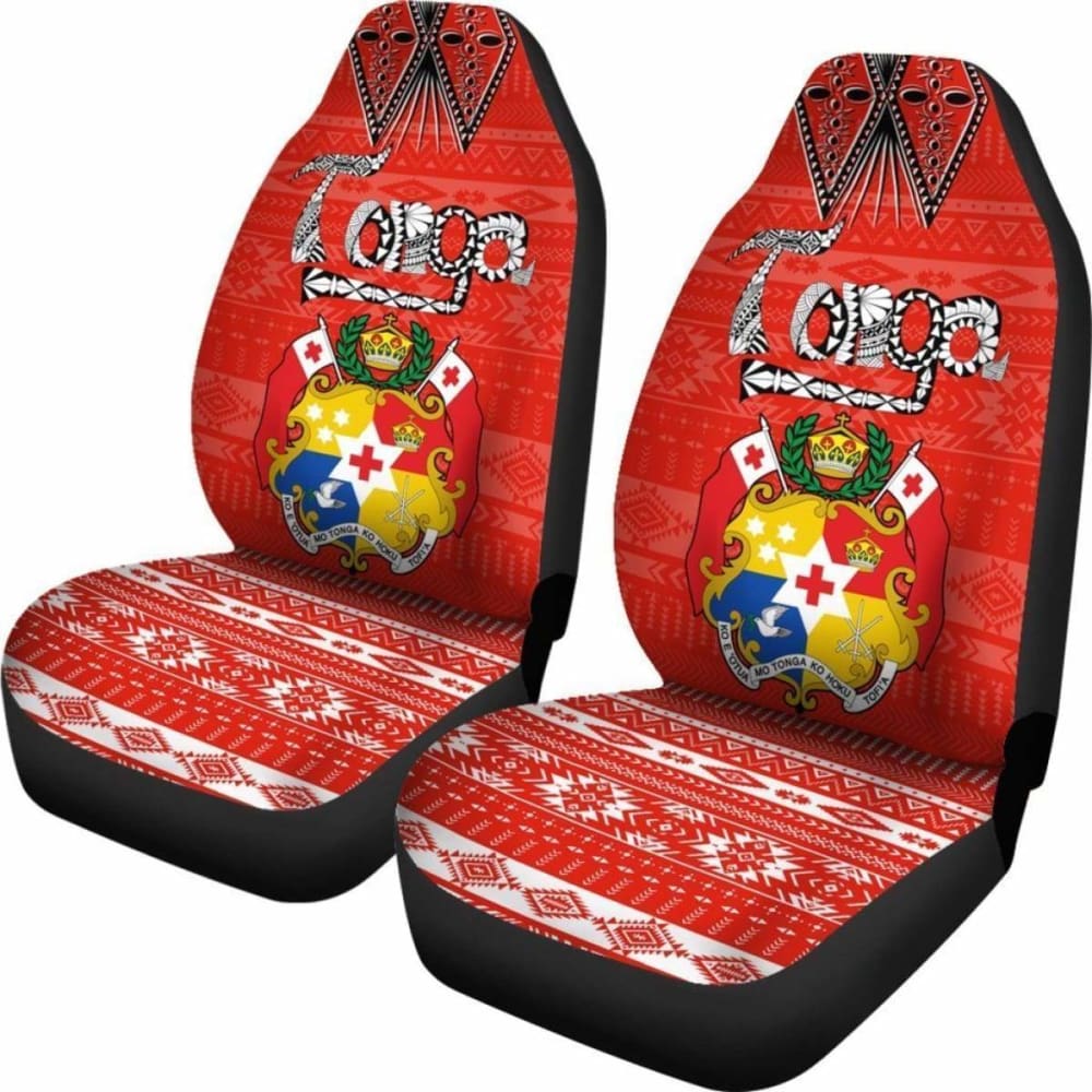 Tonga Car Seat Covers - Tonga Coat Of Arms Tribal -