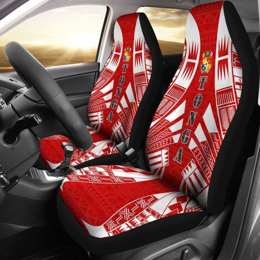Tonga Car Seat Covers - Tonga Coat Of Arms Polynesian Tattoo Flag -