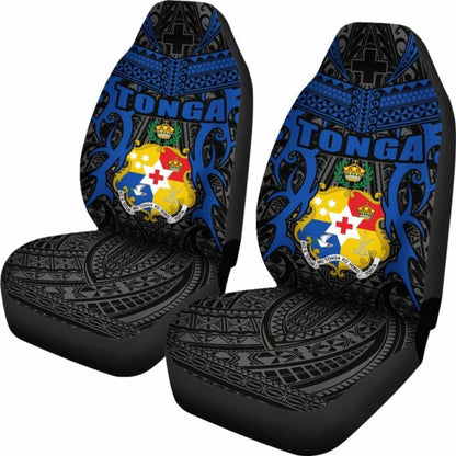 Tonga Car Seat Covers - Kingdom Of Tonga Set Of (Black Blue)