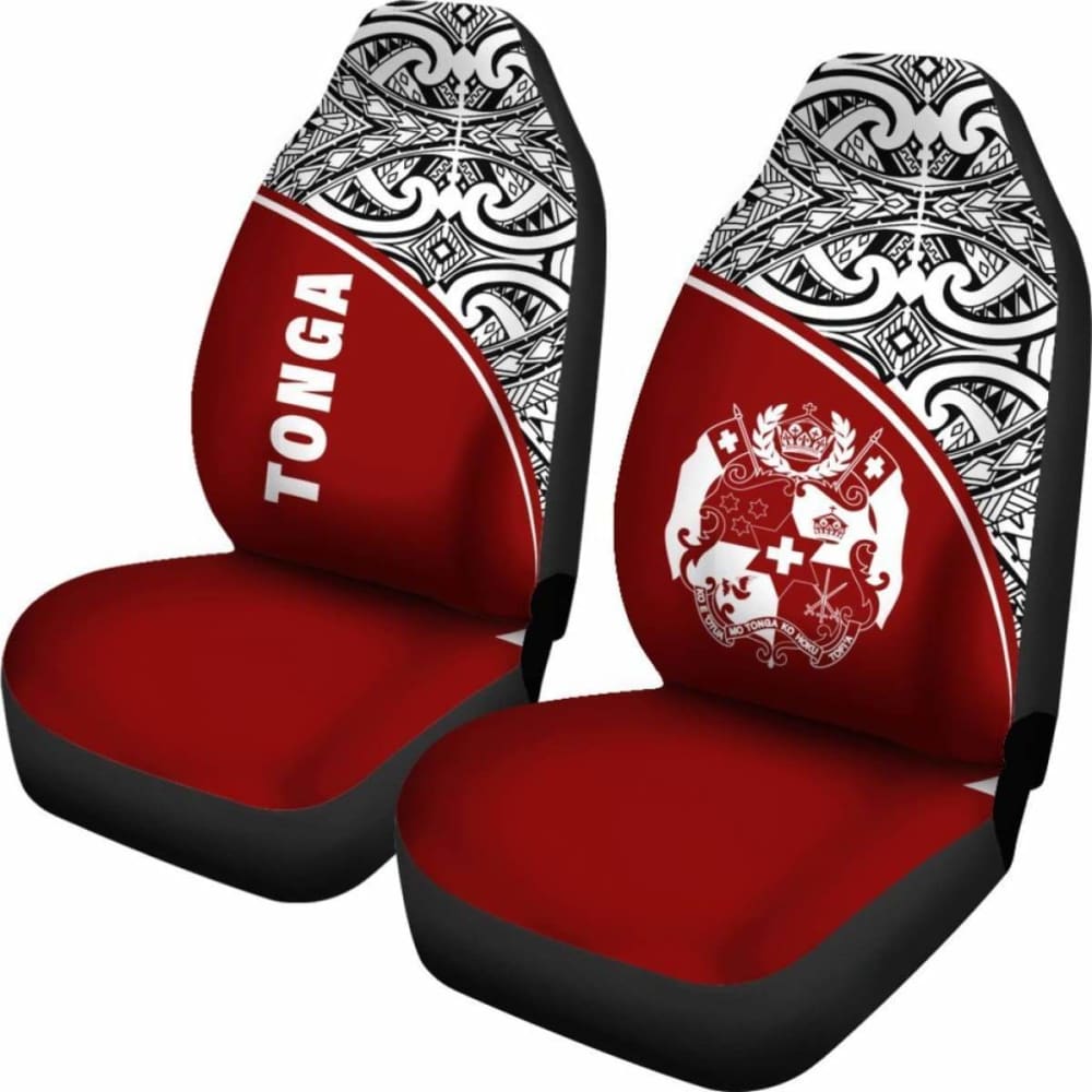 Tonga Polynesian Car Seat Covers - Red Curve -