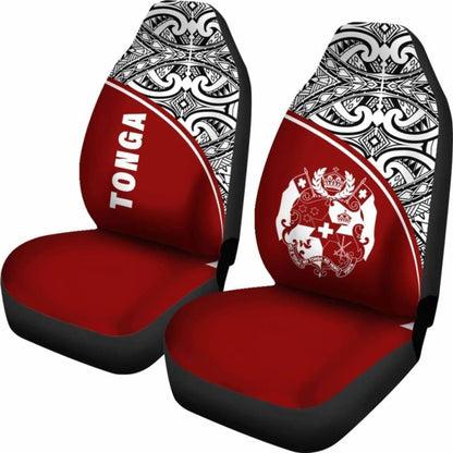 Tonga Polynesian Car Seat Covers - Red Curve -