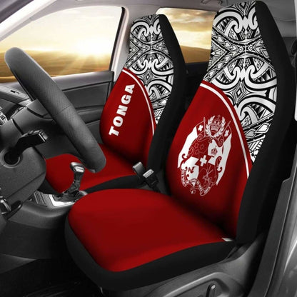 Tonga Polynesian Car Seat Covers - Red Curve -