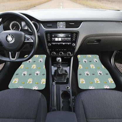 Cute Hamster Cheese Pattern Front And Back Car Mats