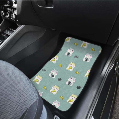 Cute Hamster Cheese Pattern Front And Back Car Mats