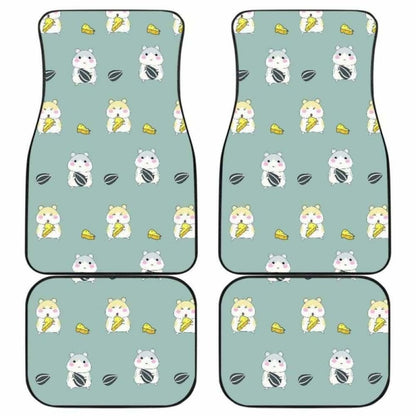 Cute Hamster Cheese Pattern Front And Back Car Mats