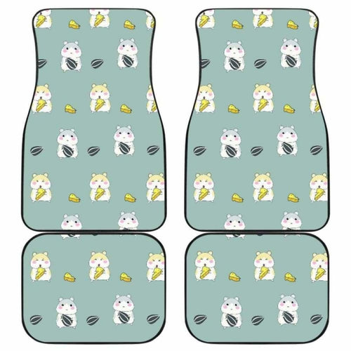 Cute Hamster Cheese Pattern Front And Back Car Mats