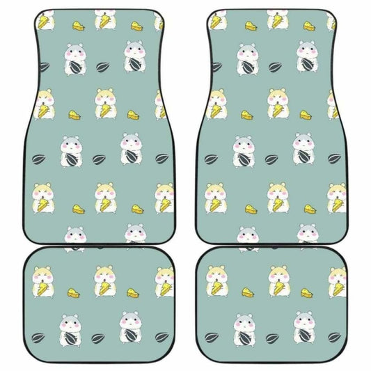 Cute Hamster Cheese Pattern Front And Back Car Mats